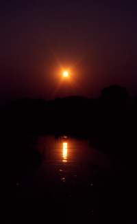 Sonnenuntergang am Okavango-Delta